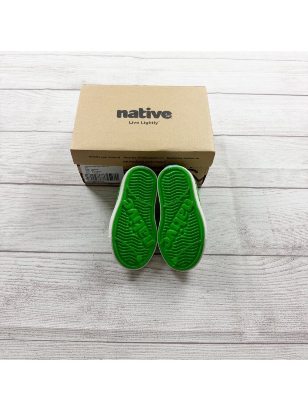 Native Jefferson Kids Slip On Shoes Grasshopper Green Lightweight Footwear NWT 5 - Picture 4 of 5